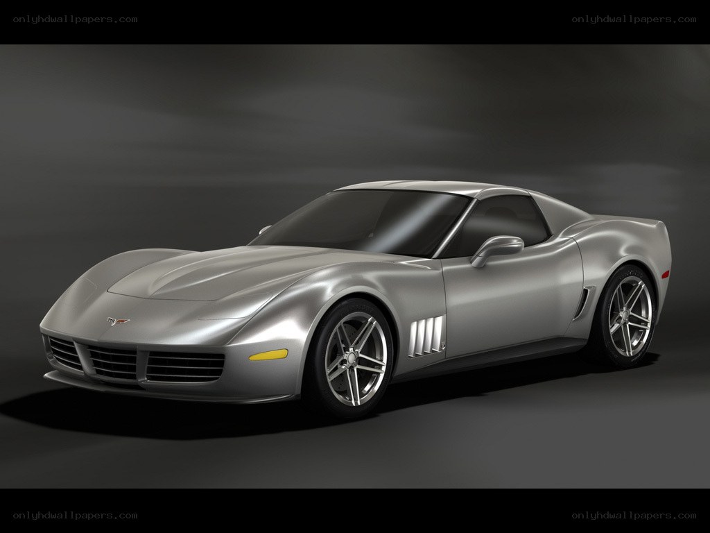 silver corvette sports car