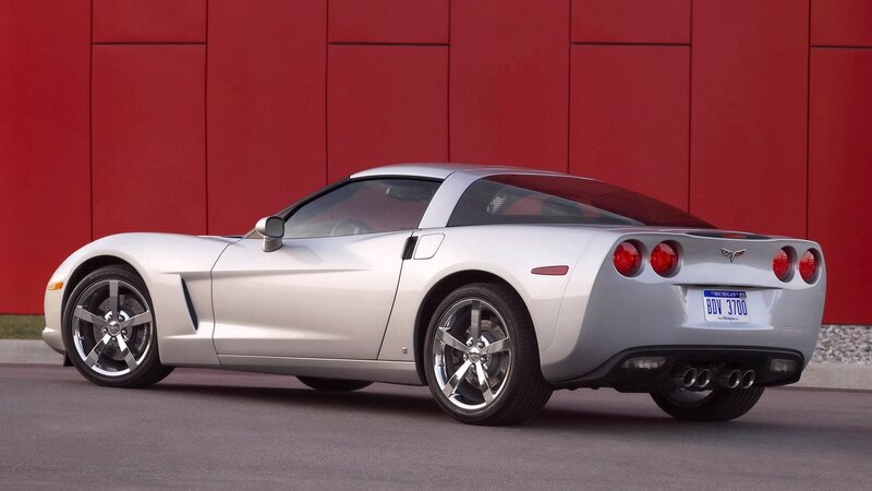 silver corvette sports car