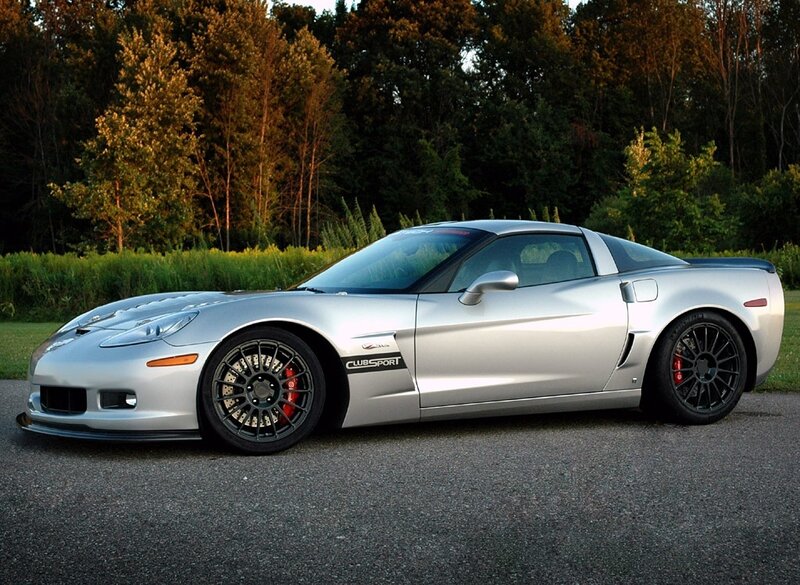 Silver Corvette Sports Car — Calm, Sunset