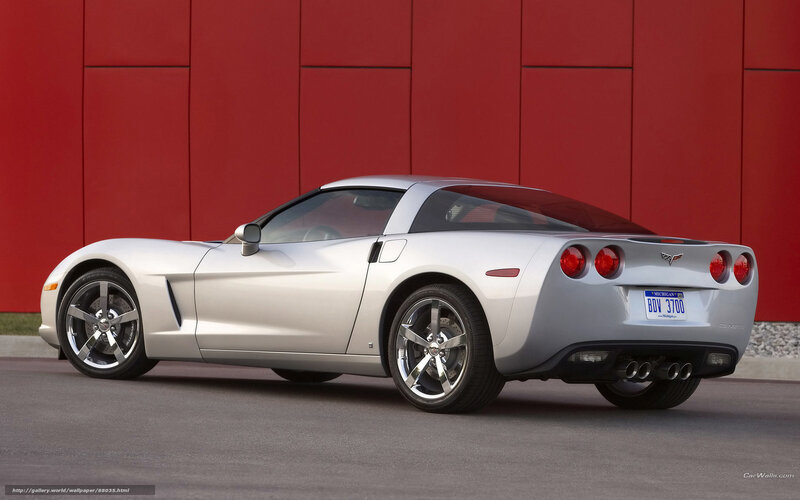Silver Corvette Sports Car — Dramatic