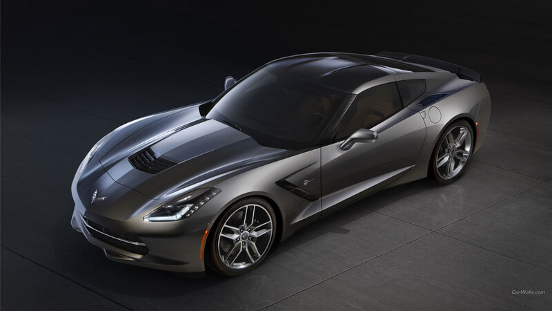 Silver Corvette Sports Car — Gray, Dramatic