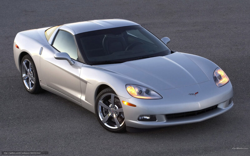 Silver Corvette Sports Car — Neutral, Photograph