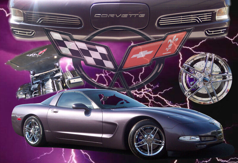 Silver Corvette Sports Car — Purple