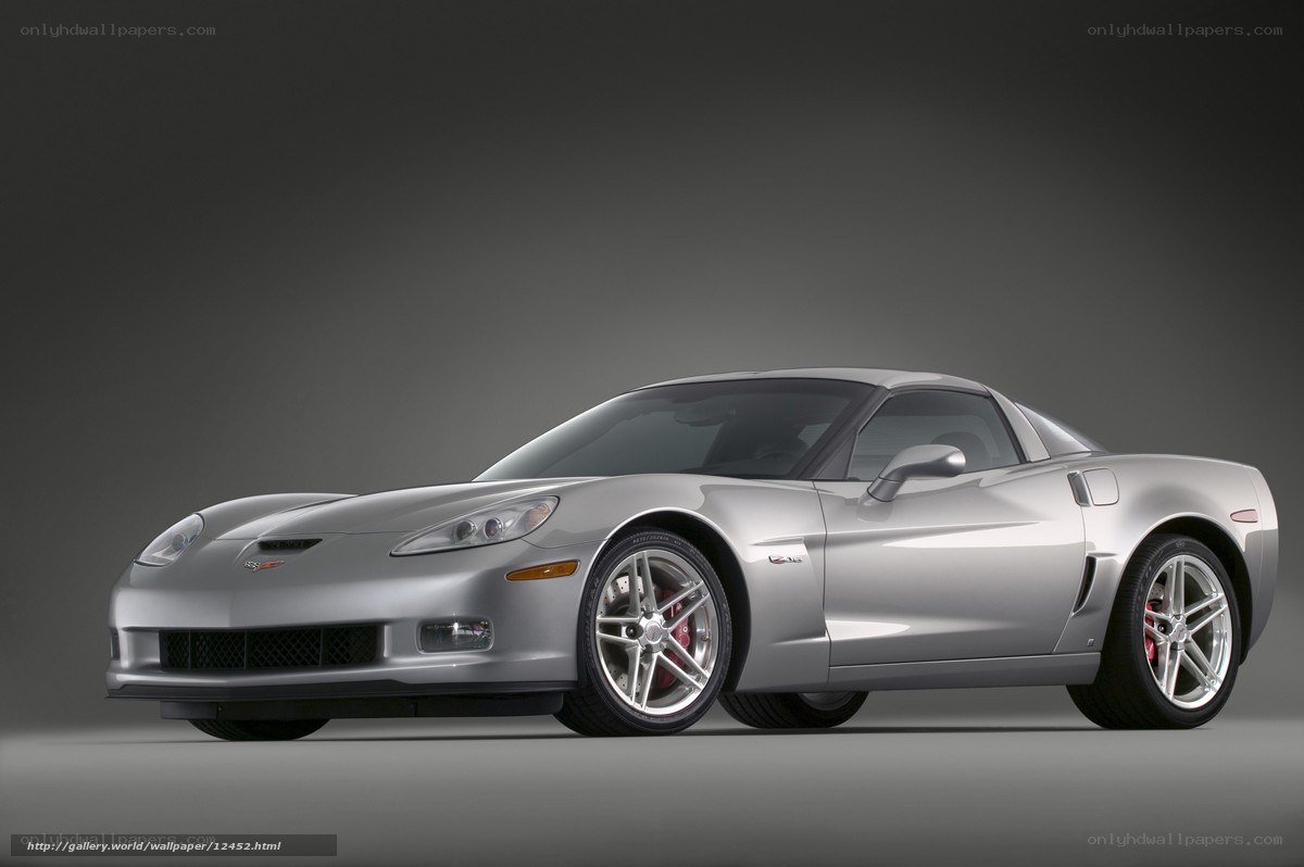 Silver Corvette sports car