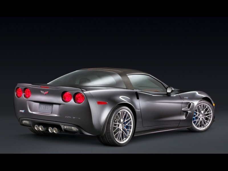 Silver Corvette ZR1 sports car