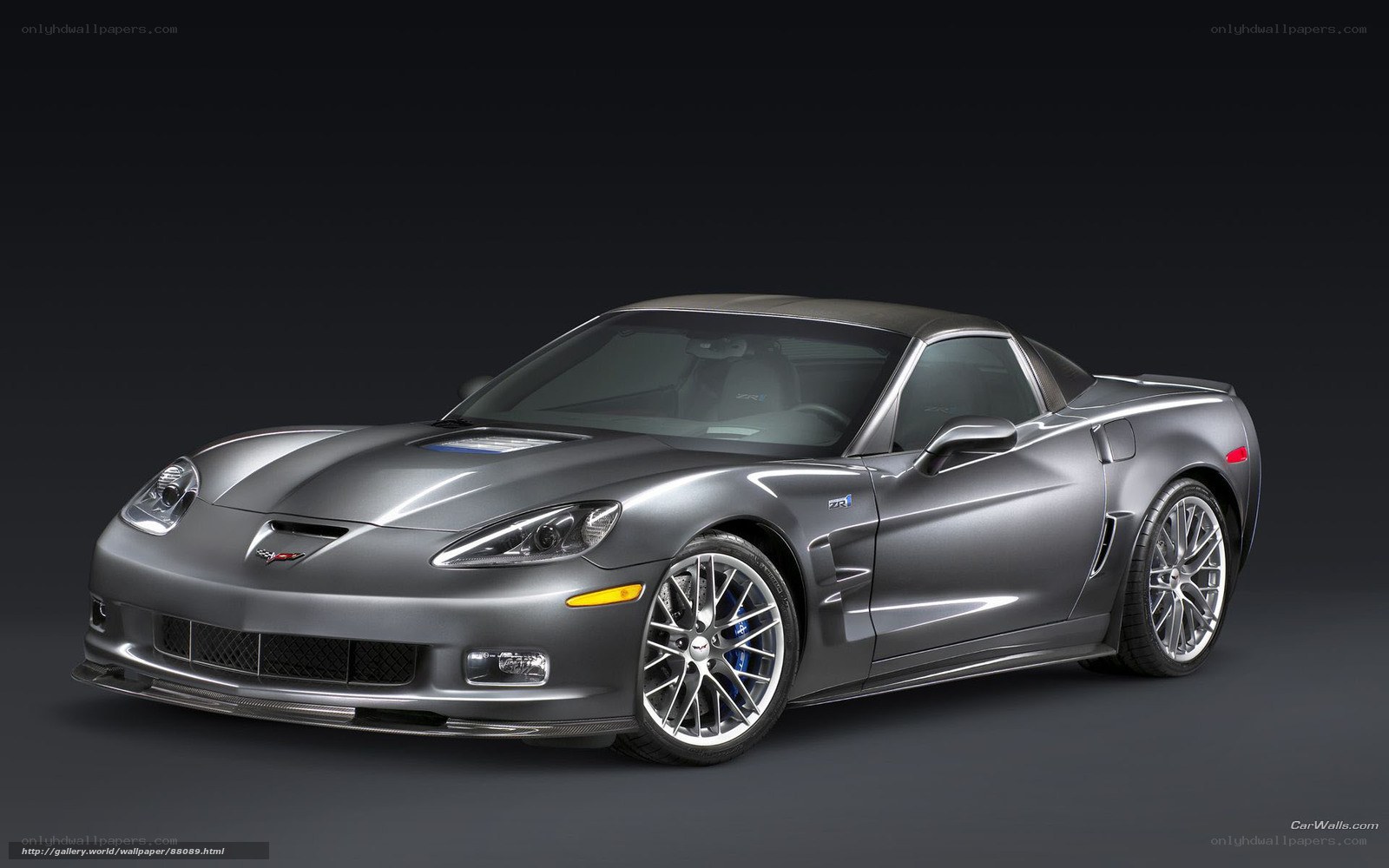 Silver Corvette ZR1 sports car