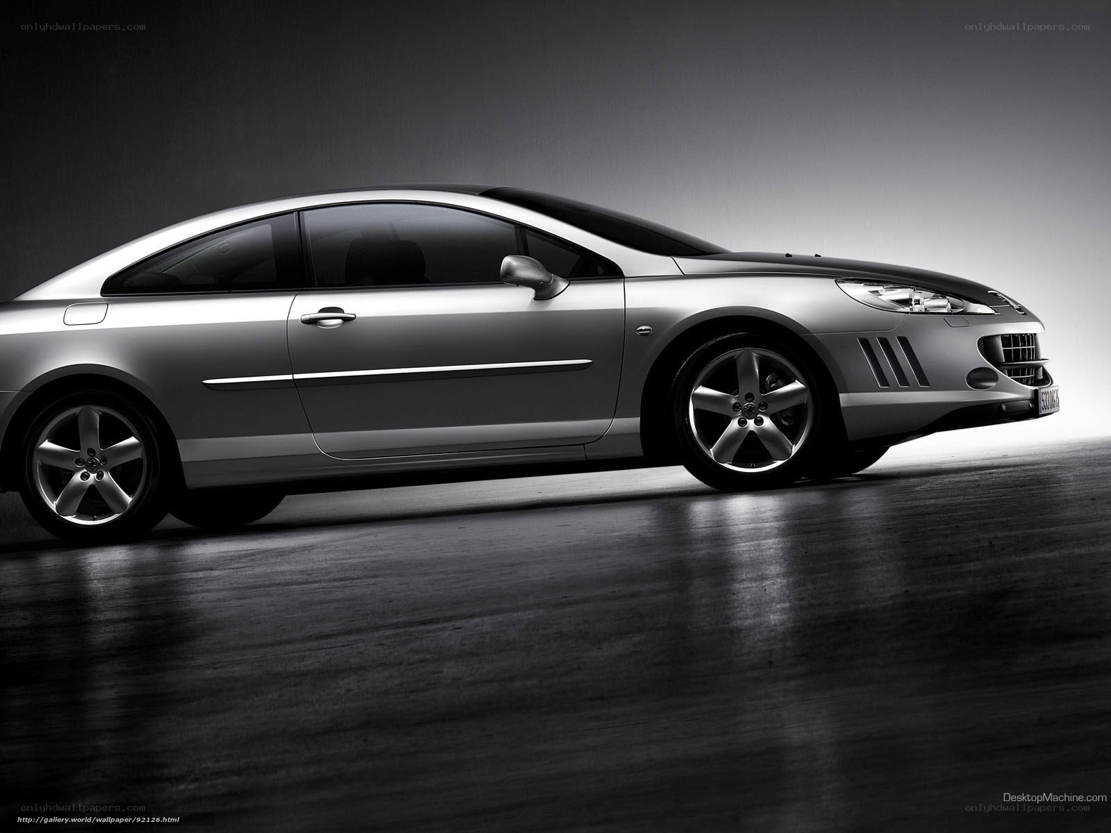 silver coupe car