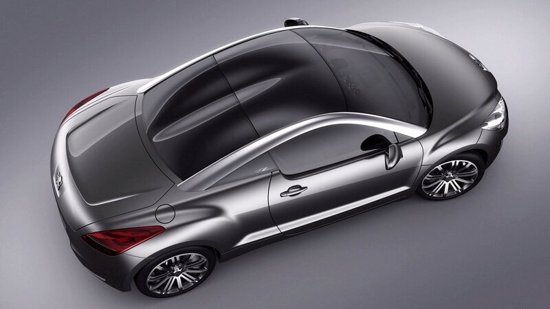 silver coupe car from above