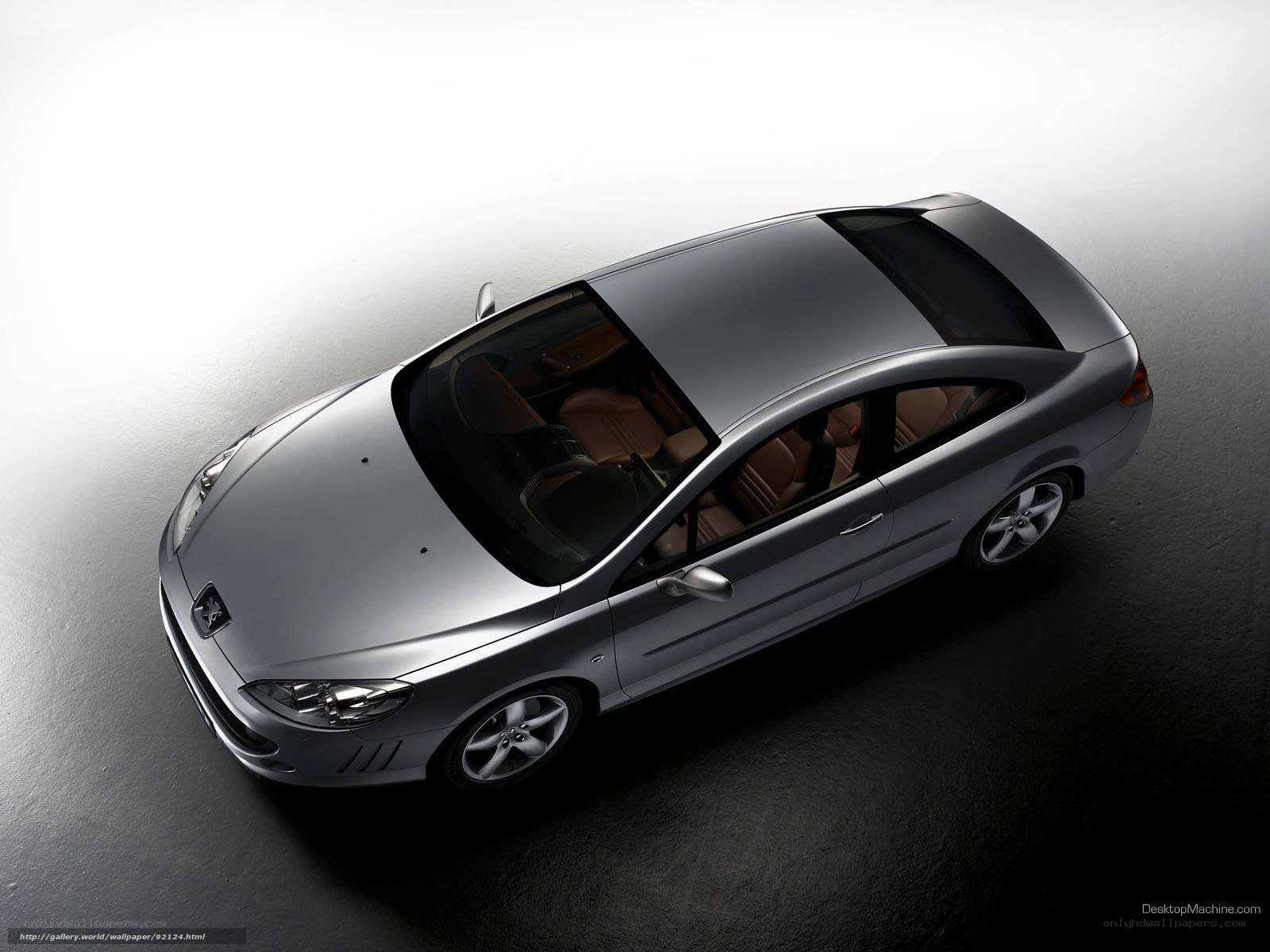 silver coupe car from above
