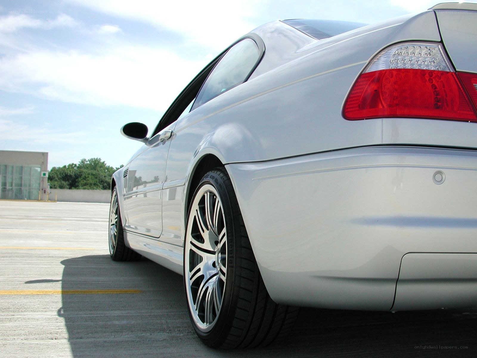 silver coupe car rear view