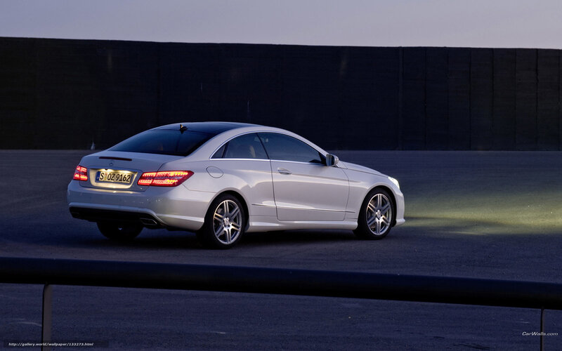 Silver Coupe Car — White, Dramatic, Night