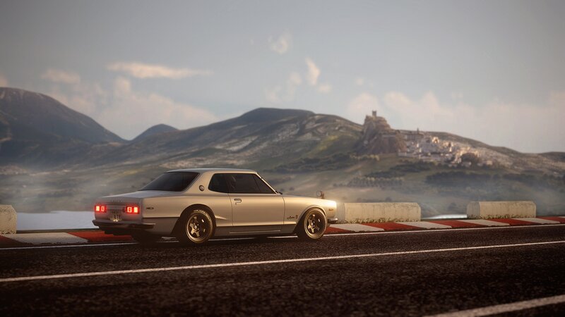 Silver Coupe on Track