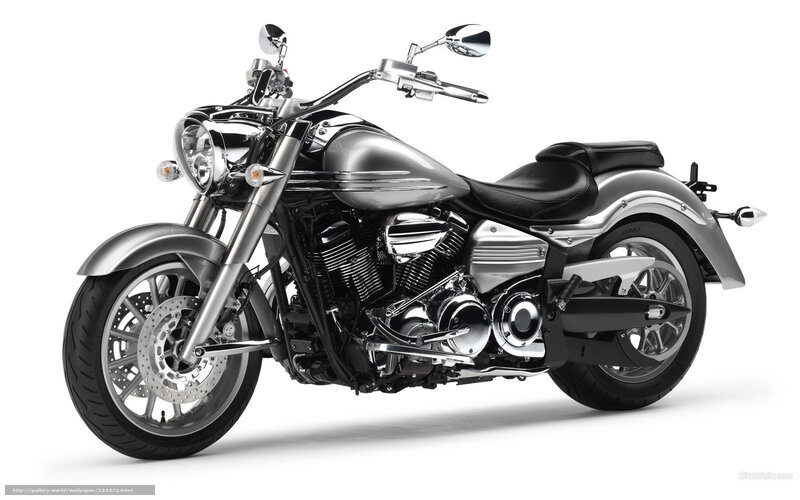 Silver Cruiser Motorcycle — Neutral, Photograph, Black Seat, Chrome Engine