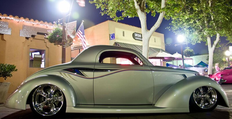 Silver Custom Car — Calm, Night