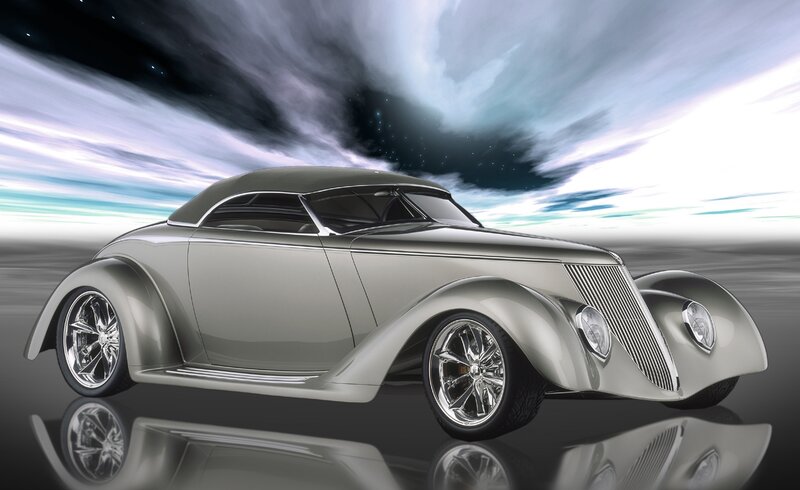 Silver Custom Car — Dramatic