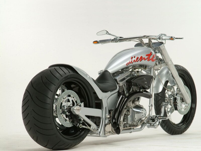 Silver Custom Chopper Motorcycle — Neutral