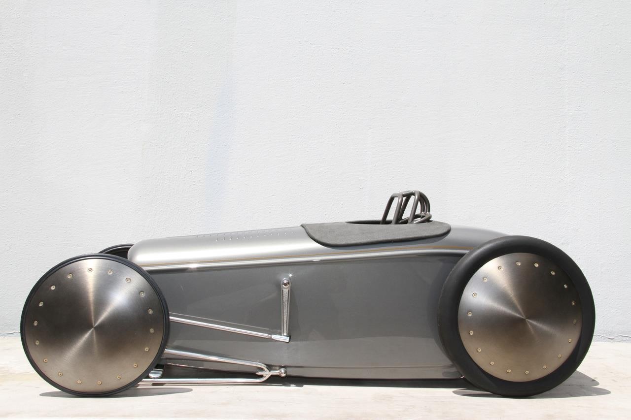 silver custom hot rod car