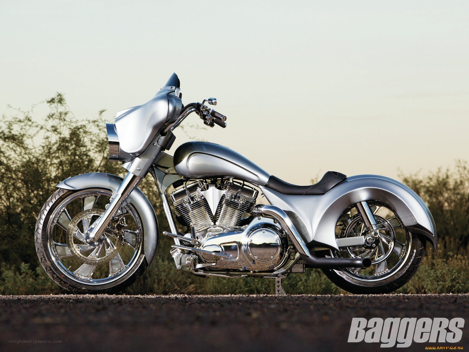 silver custom motorcycle