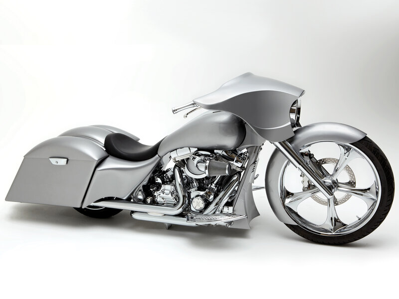 Silver Custom Motorcycle — Neutral, Photograph