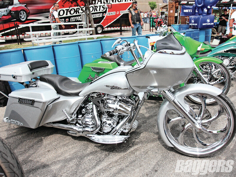 Silver Custom Motorcycle — Outdoor