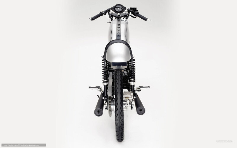 Silver Custom Motorcycle — White