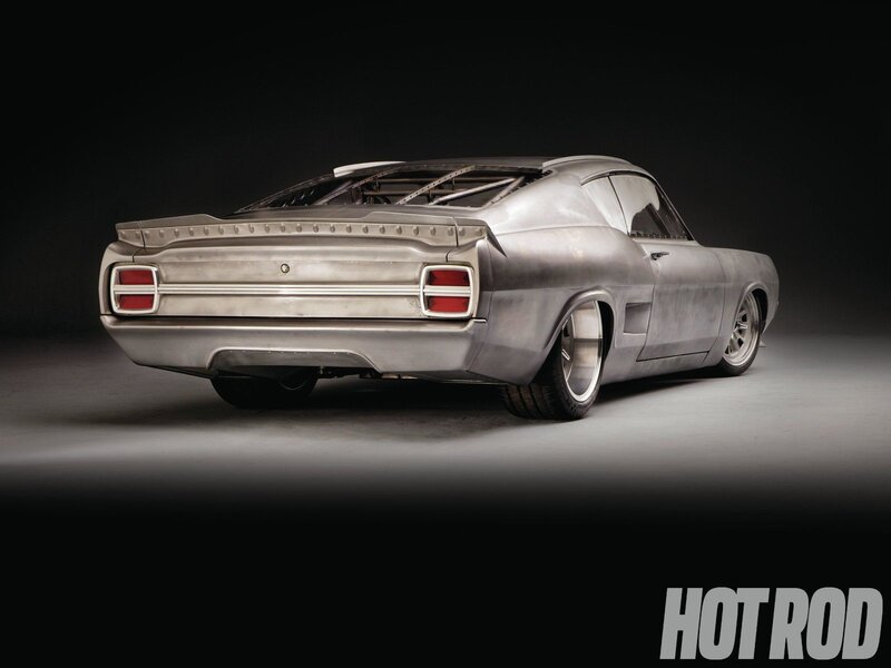 Silver Custom Muscle Car — Dramatic, Photograph