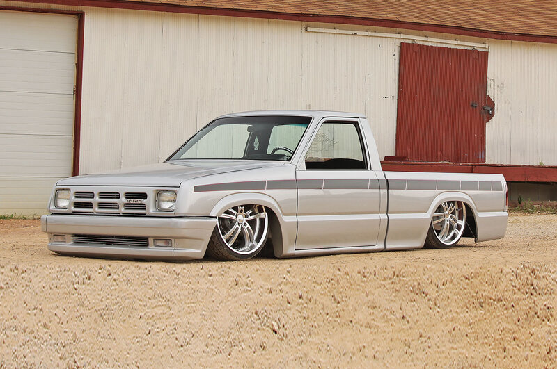 Silver Custom Pickup Truck — Calm, Afternoon, Photograph, Building