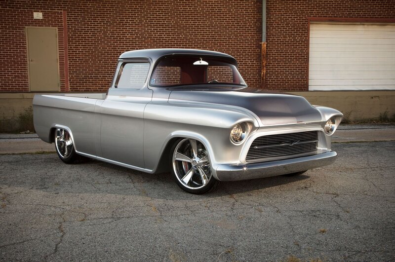 Silver Custom Pickup Truck — Dramatic, Afternoon