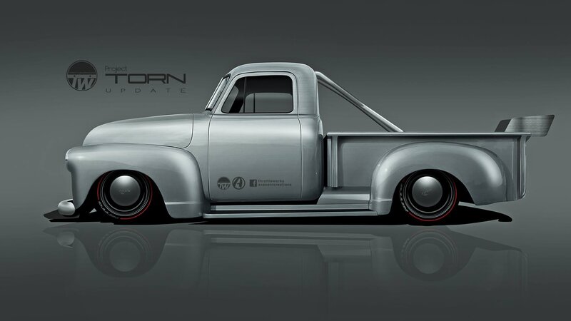 Silver Custom Pickup Truck — Gray, Dramatic