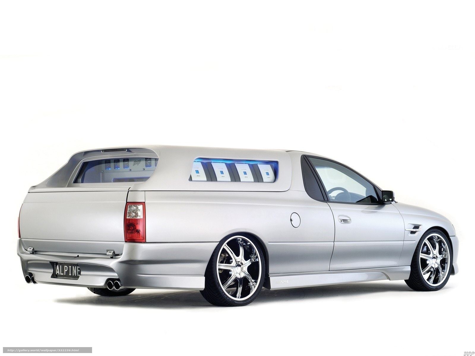 silver custom pickup truck