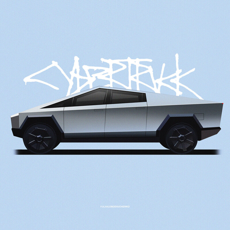 Silver Cybertruck Vehicle