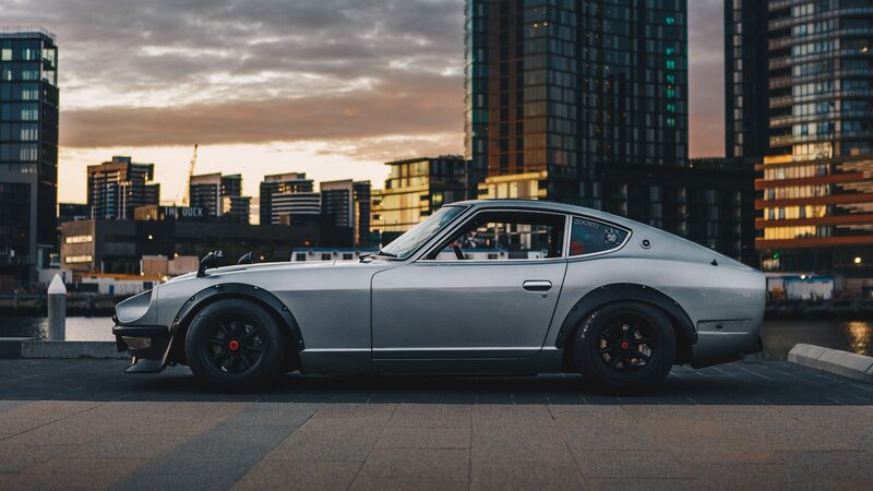 Silver Datsun 240z Car — Gray