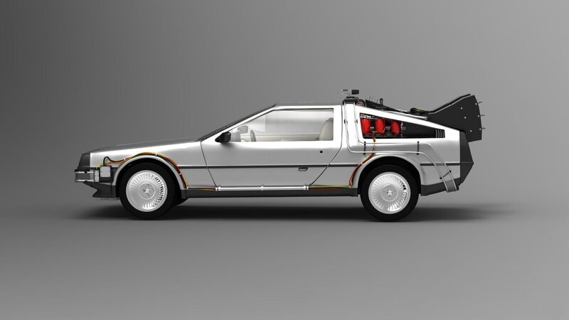 Silver DeLorean Car — Futuristic