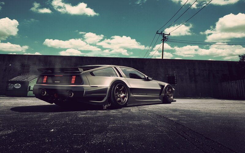 Silver DeLorean Car — Gray, Dramatic, Afternoon