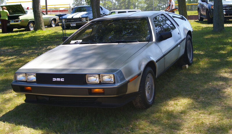 Silver Delorean Car