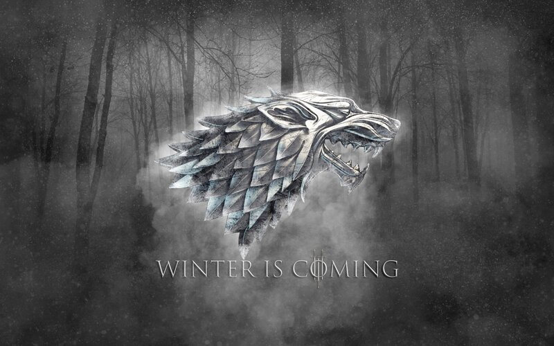 Silver Direwolf Head — Gray, Dramatic, Cold