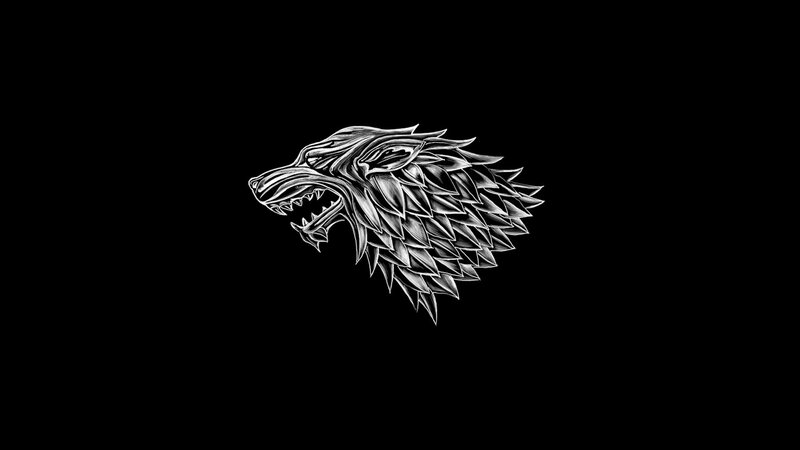 Silver Direwolf Head