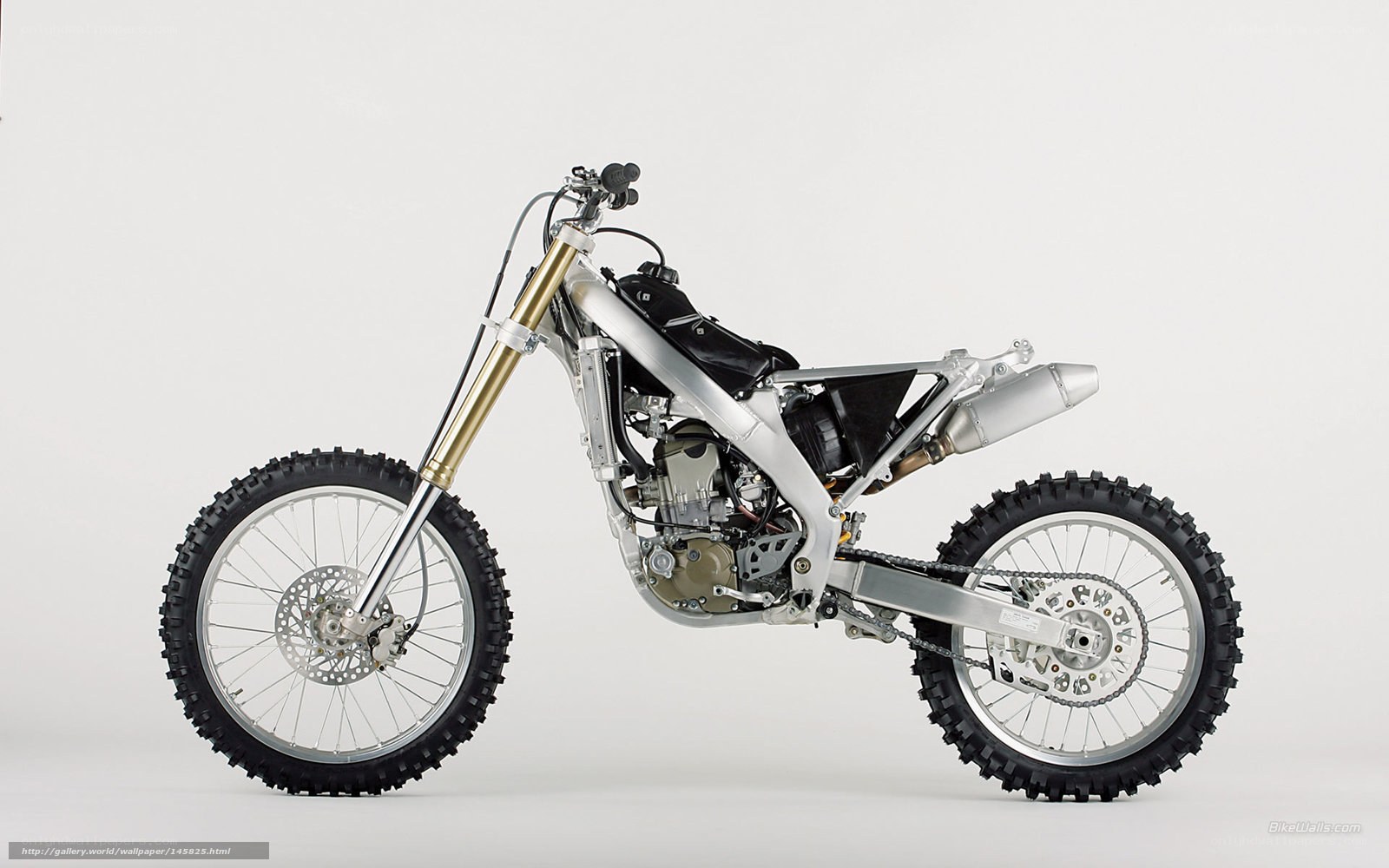 silver dirt bike side view