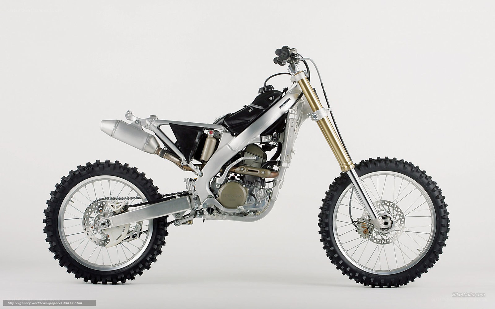 silver dirt bike side view