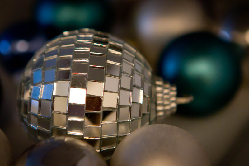Silver Disco Ball Ornament — Festive