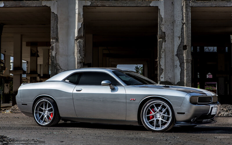 Silver Dodge Challenger — Dramatic, Afternoon, Photograph, Car, Building