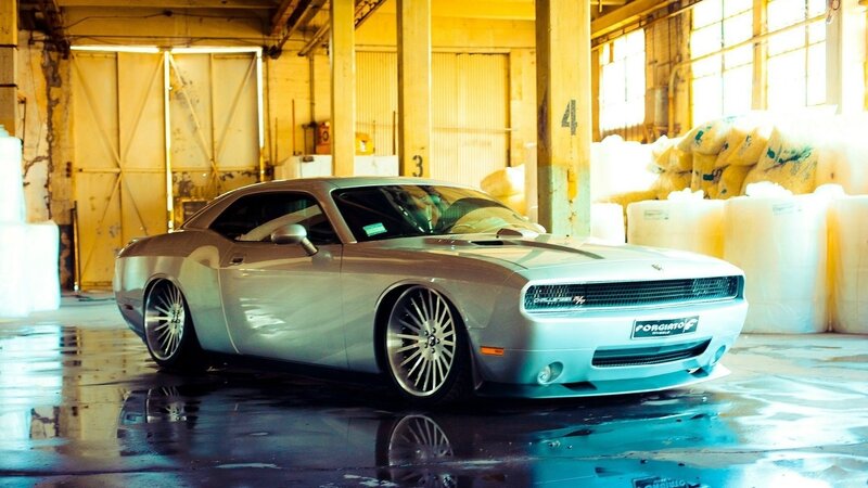 Silver Dodge Challenger — Dramatic, Photograph