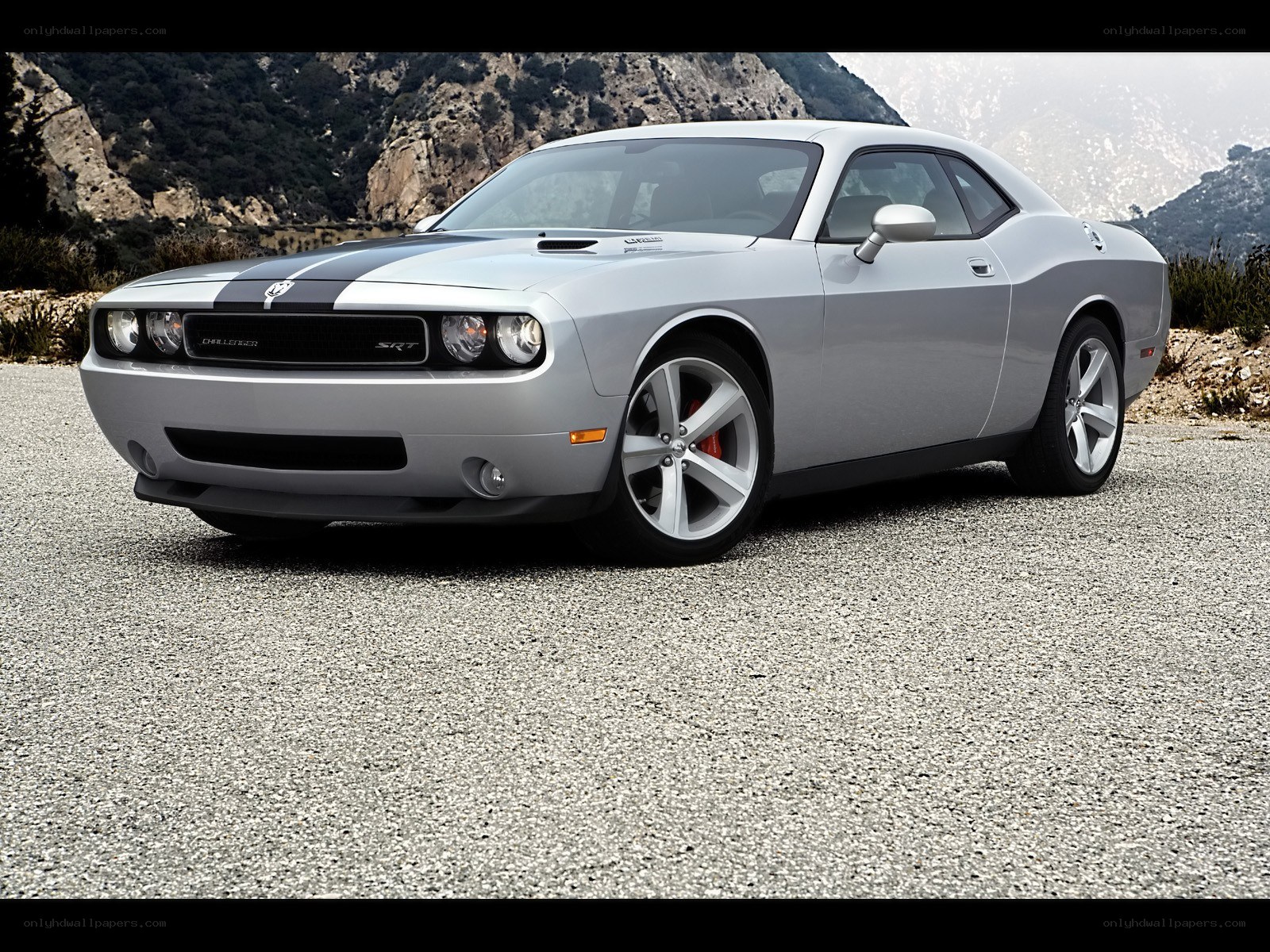 Silver Dodge Challenger SRT