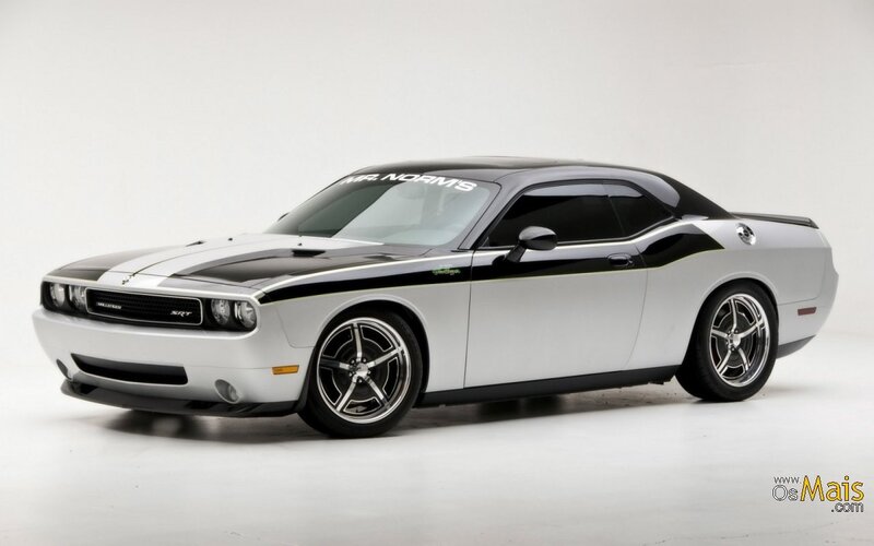 Silver Dodge Challenger — White