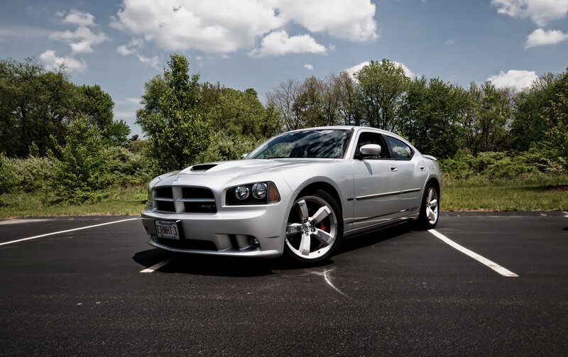 Silver Dodge Charger — Dramatic
