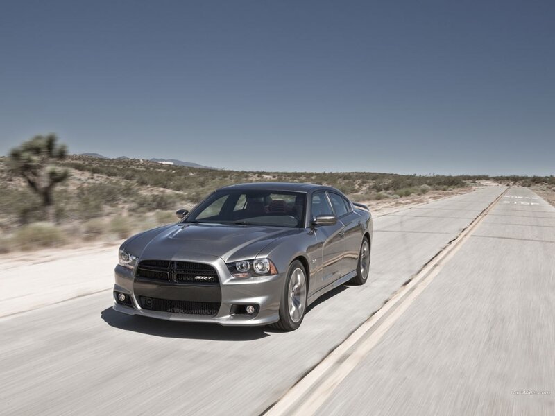 Silver Dodge Charger — Gray, Dynamic, Afternoon, Photograph, Car, Road, Desert, Blue