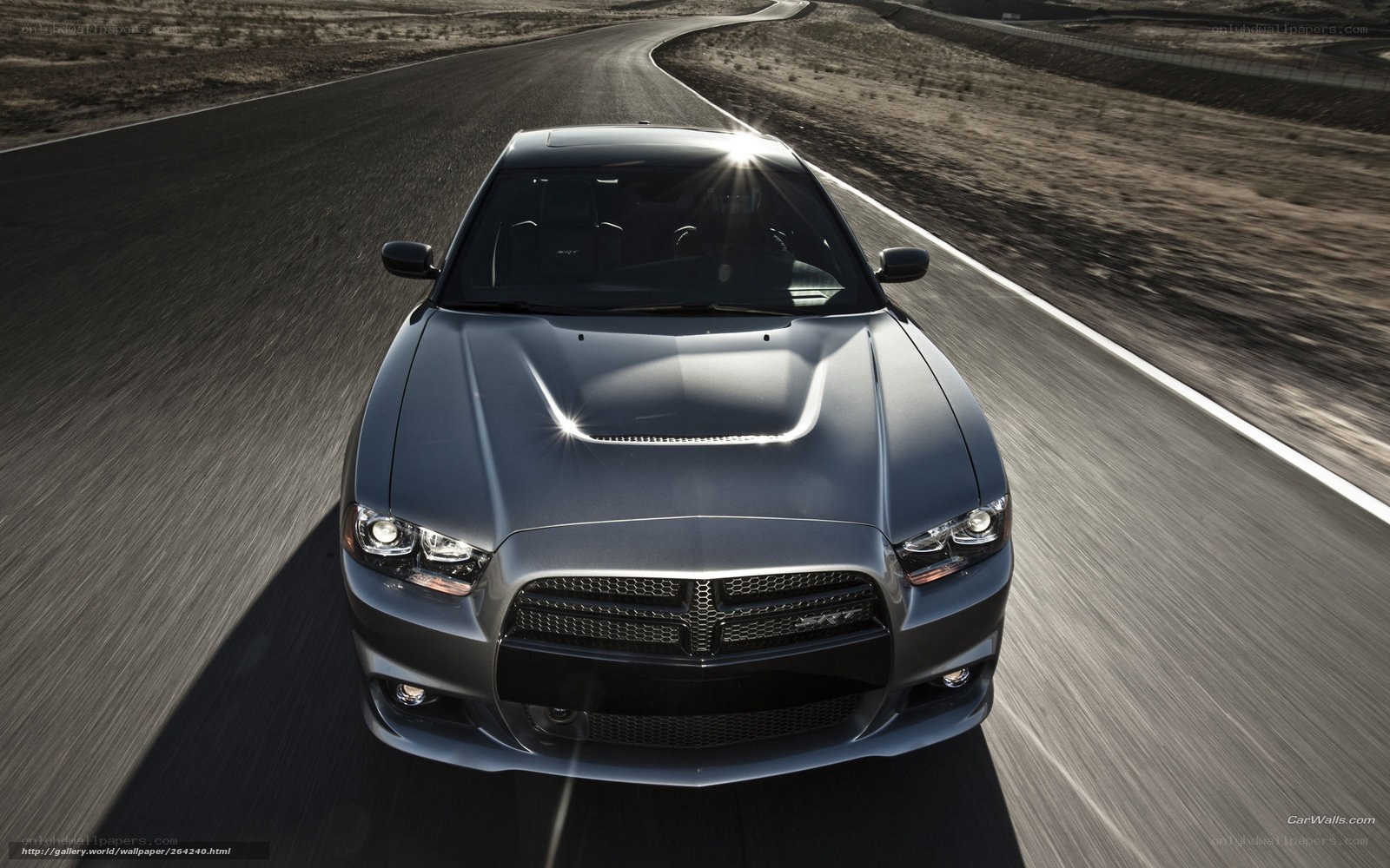 silver dodge charger on road