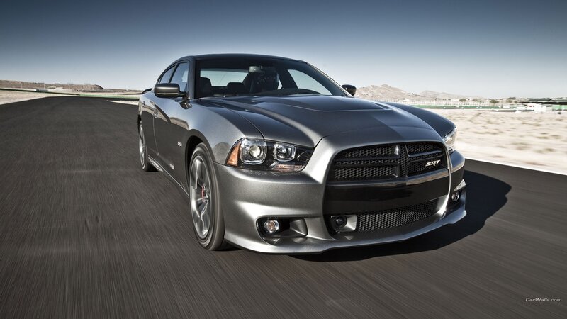 silver dodge charger srt on track