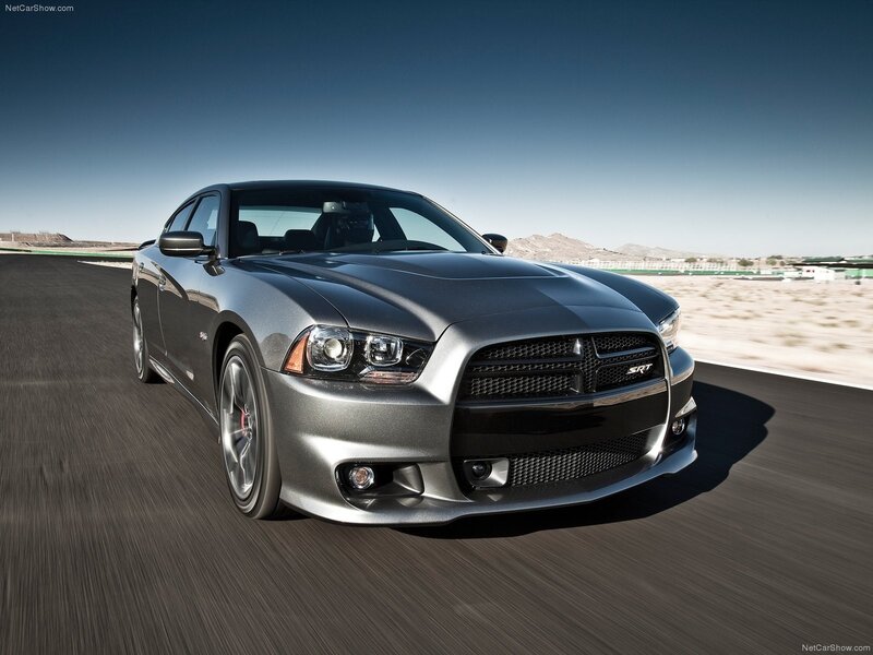 silver dodge charger srt on track