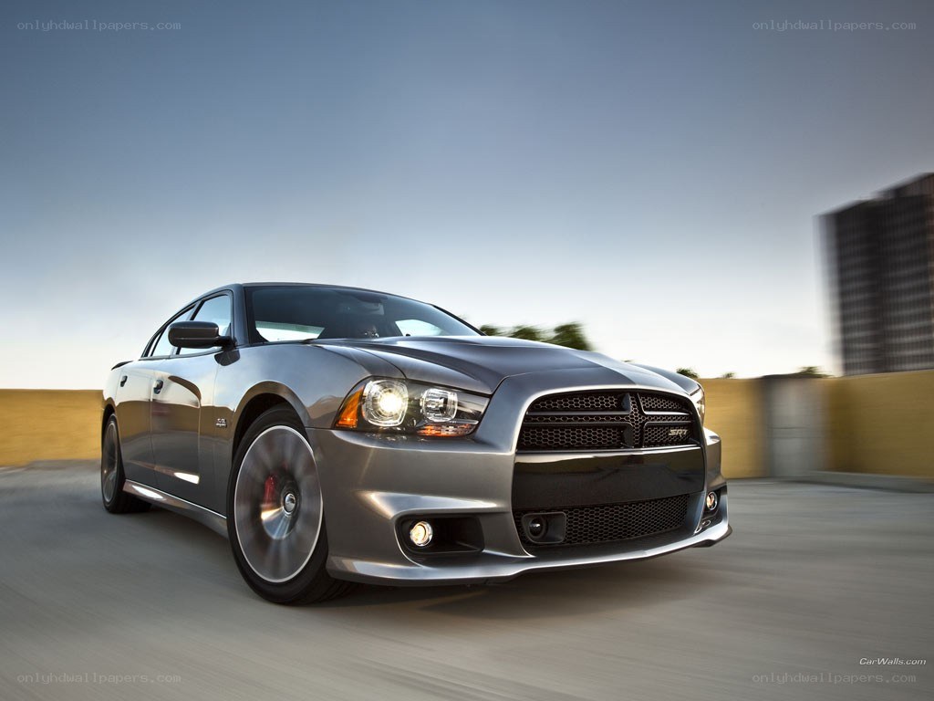 silver dodge charger srt8 in motion